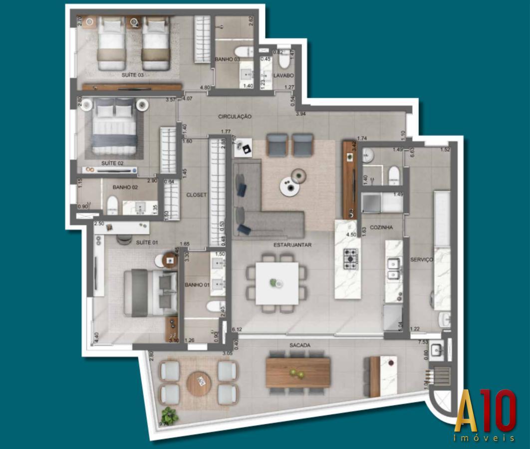 Apartamento à venda com 3 quartos, 176m² - Foto 26