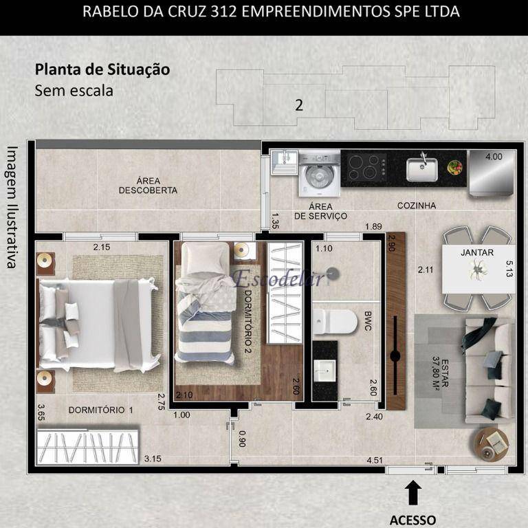 Apartamento à venda com 2 quartos, 45m² - Foto 10