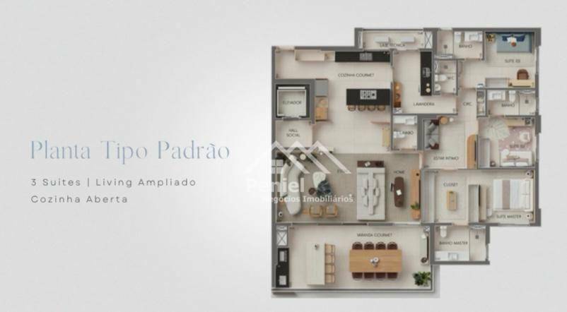 Apartamento à venda com 3 quartos, 204m² - Foto 3