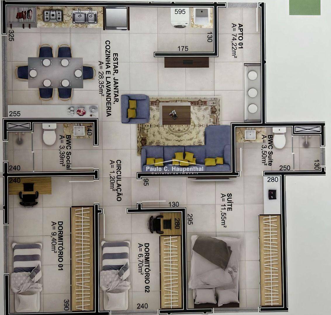 Apartamento à venda com 2 quartos, 103m² - Foto 2