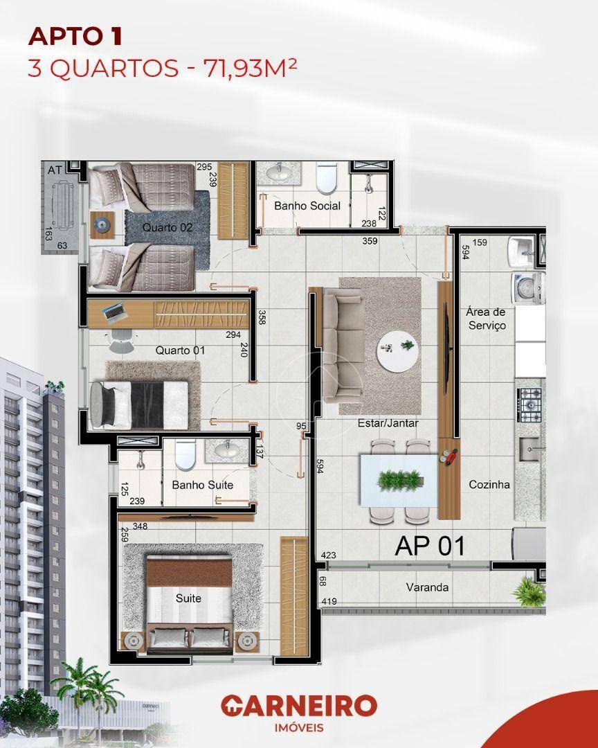 Apartamento à venda com 3 quartos, 71m² - Foto 32