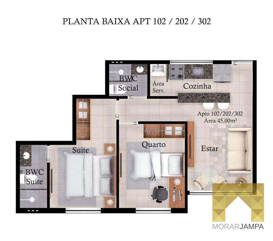 Apartamento à venda com 2 quartos, 45m² - Foto 19