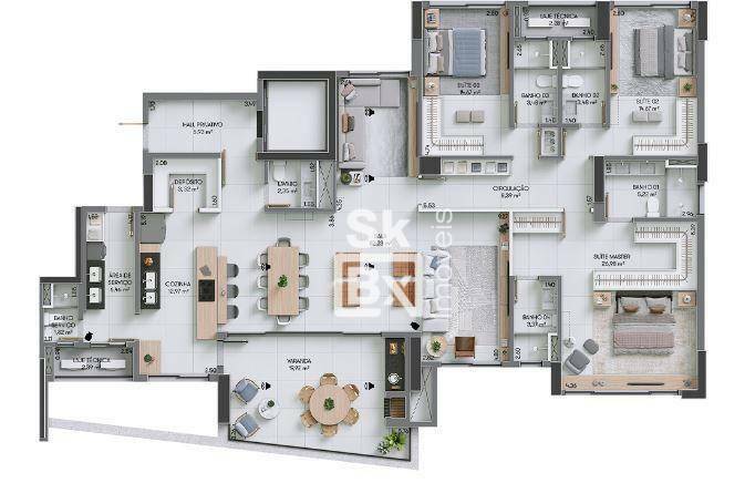 Apartamento à venda com 3 quartos, 225m² - Foto 36