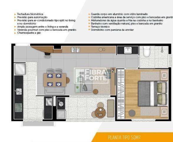 Apartamento à venda com 1 quarto, 51m² - Foto 10