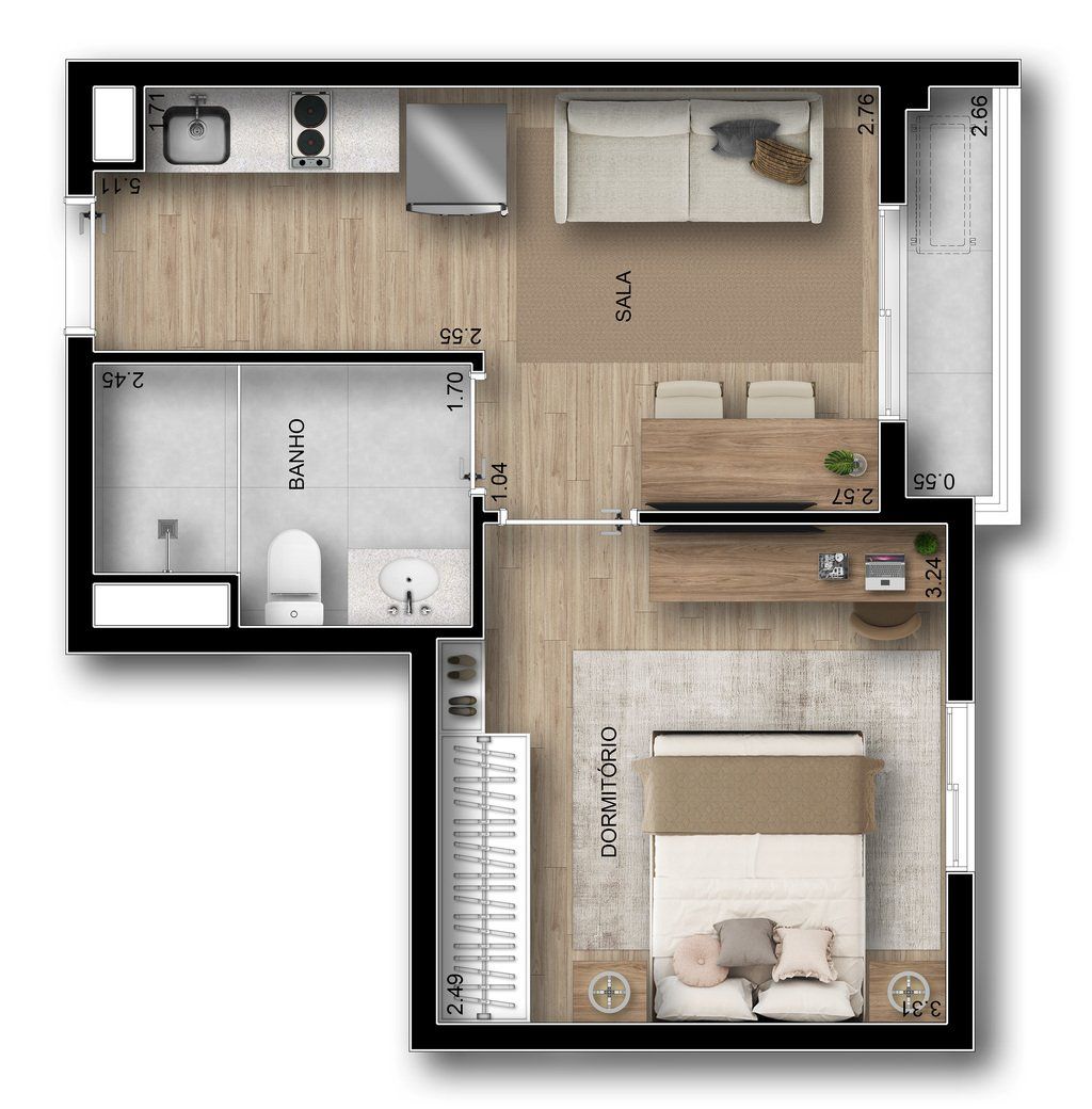 Apartamento à venda com 1 quarto, 31m² - Foto 16