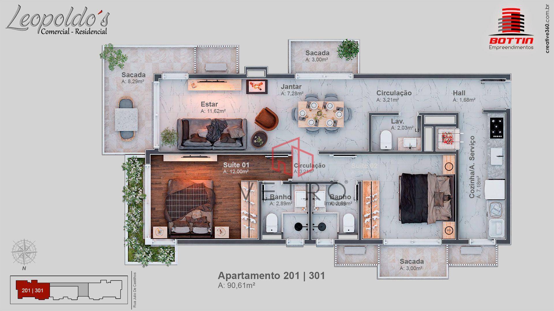 Apartamento, 2 quartos, 120 m² - Foto 2