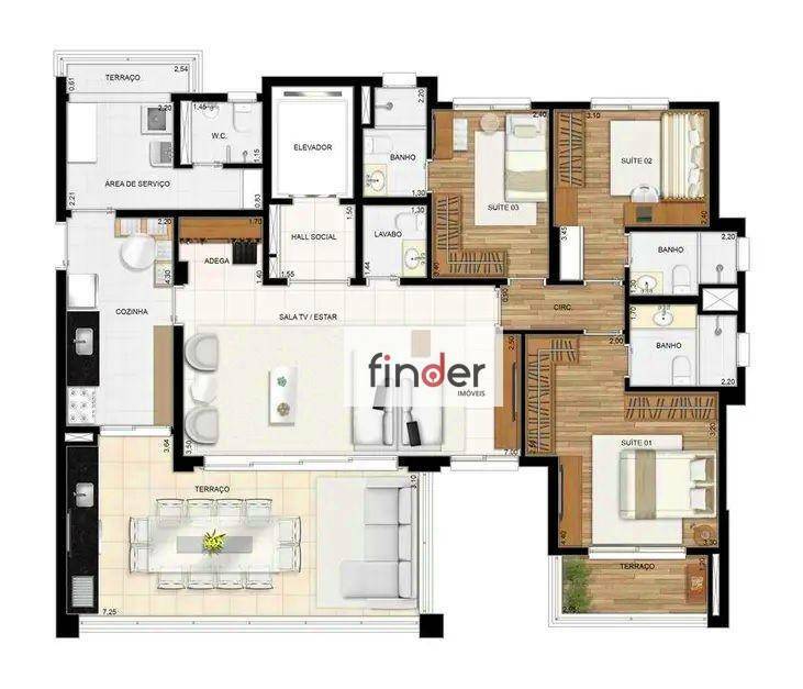 Apartamento à venda com 3 quartos, 135m² - Foto 24