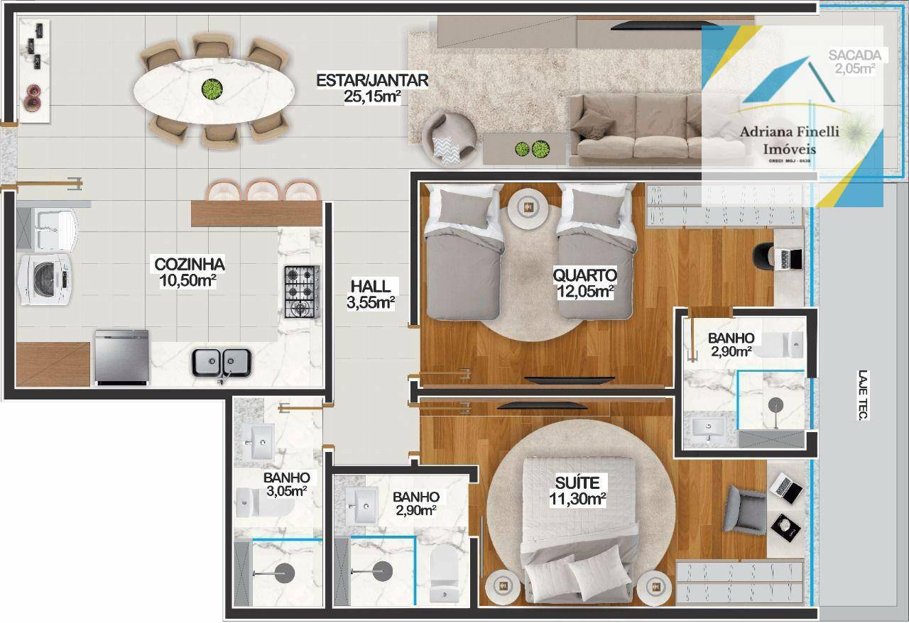 Apartamento à venda com 2 quartos, 74m² - Foto 4