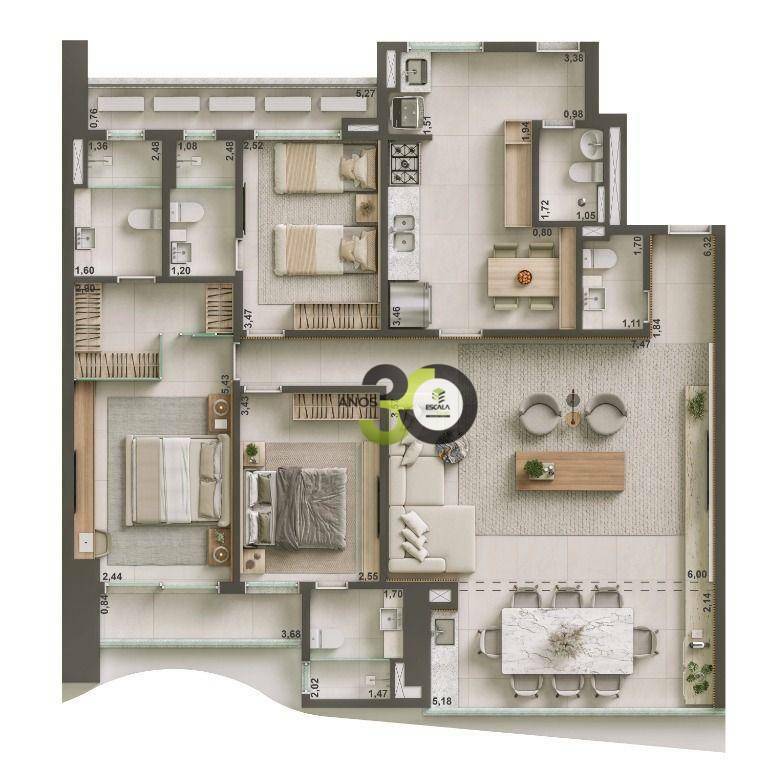 Apartamento à venda com 3 quartos, 132m² - Foto 22