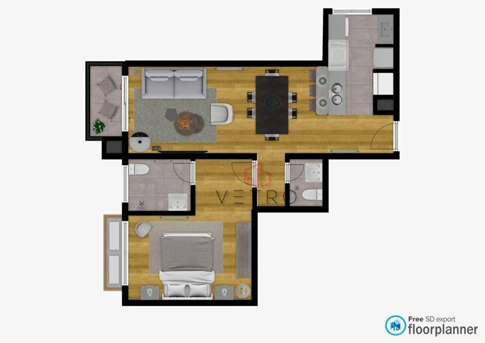 Apartamento à venda com 1 quarto, 60m² - Foto 7