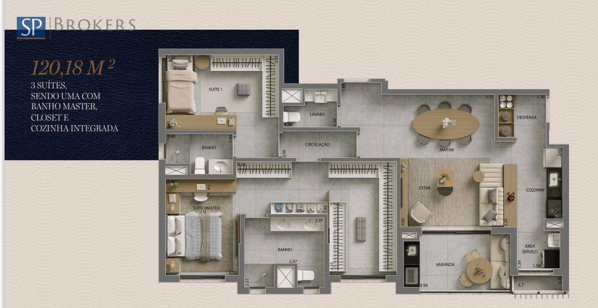 Apartamento à venda com 3 quartos, 120m² - Foto 23