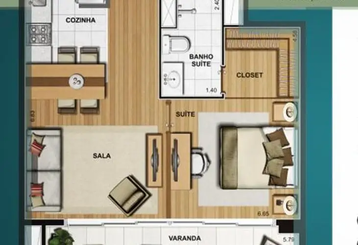 Apartamento à venda com 1 quarto, 61m² - Foto 12