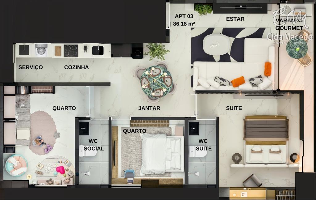 Apartamento à venda com 3 quartos, 76m² - Foto 9