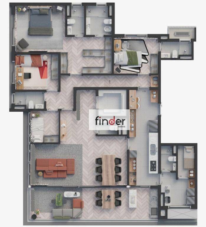 Apartamento à venda com 3 quartos, 210m² - Foto 16