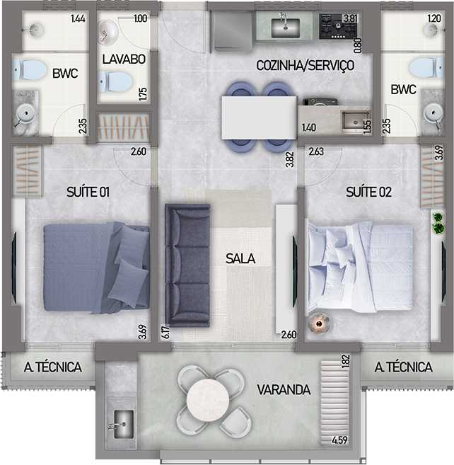 Apartamento à venda com 2 quartos, 13687m² - Foto 22