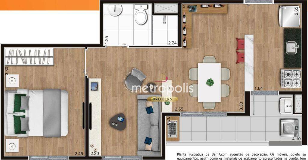 Apartamento à venda com 2 quartos, 39m² - Foto 2