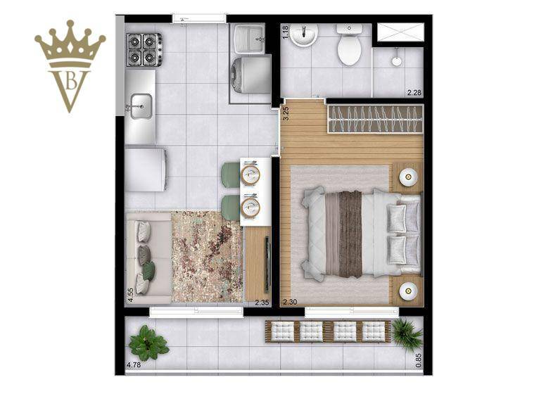 Apartamento à venda com 1 quarto, 28m² - Foto 24