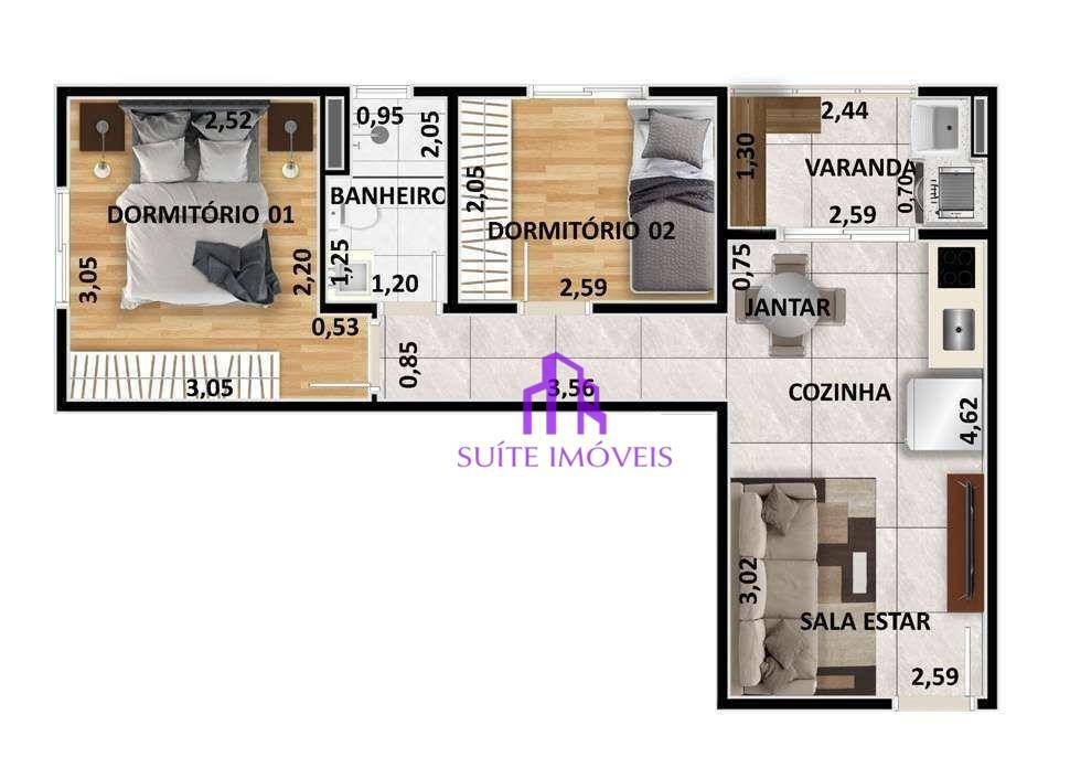 Apartamento à venda com 2 quartos, 61m² - Foto 20