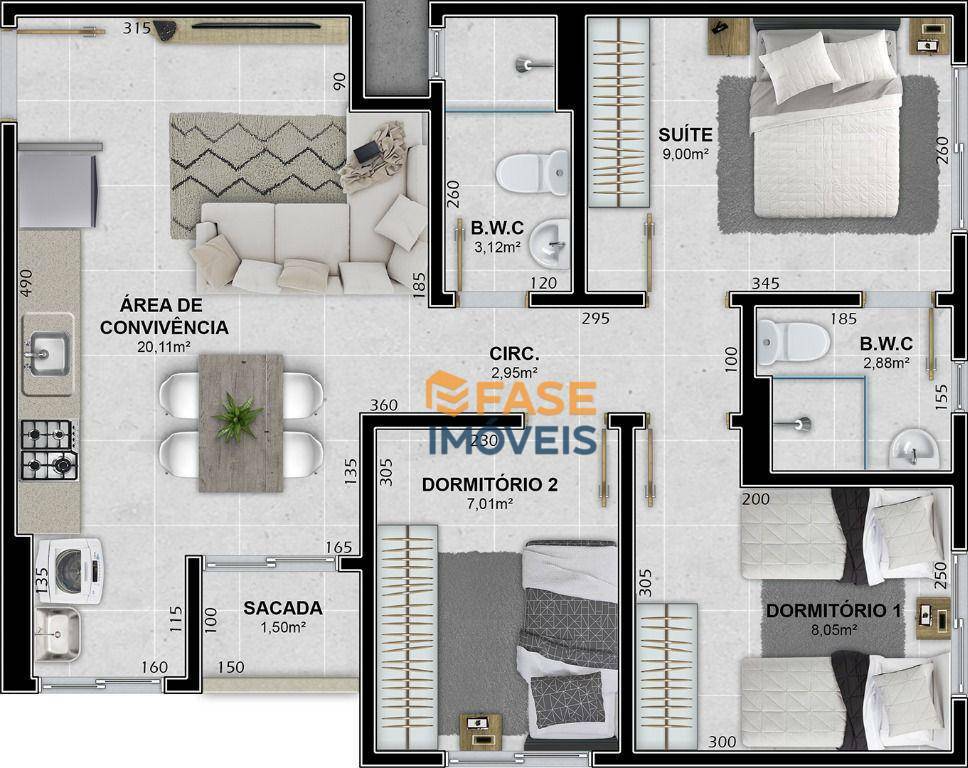 Apartamento à venda com 3 quartos, 62m² - Foto 8