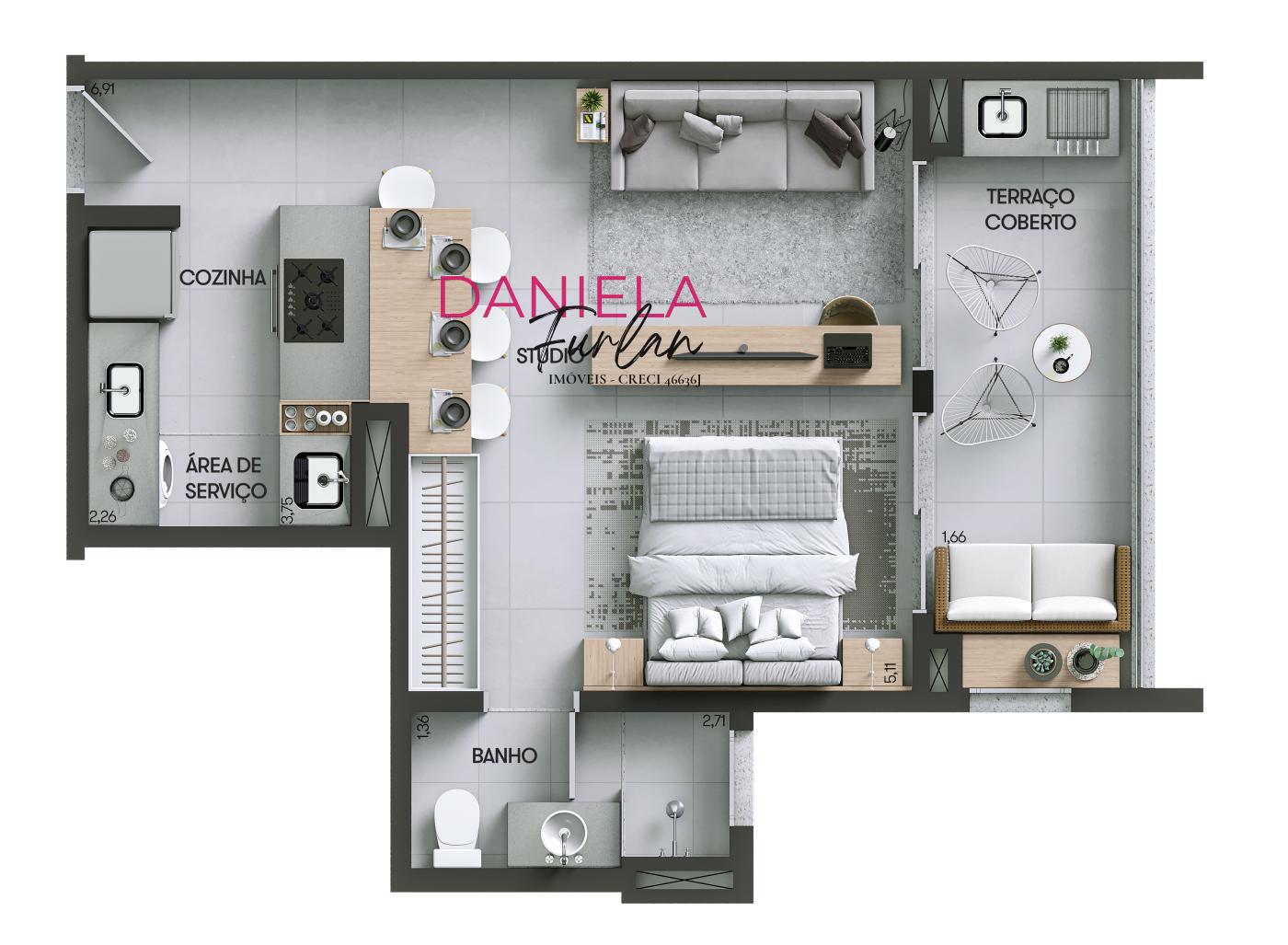 Apartamento à venda com 1 quarto, 48m² - Foto 37