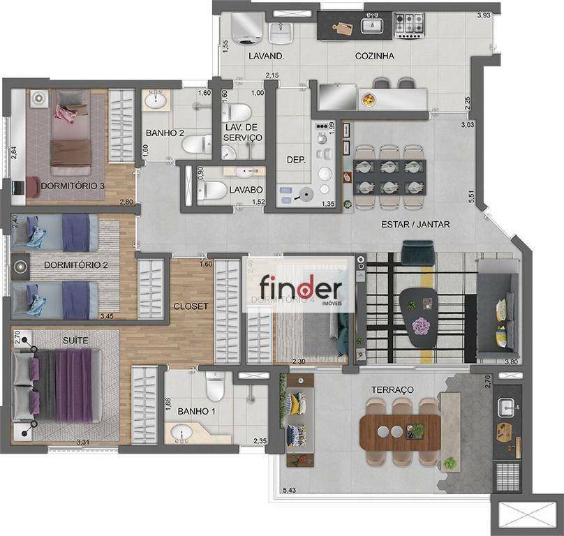 Apartamento à venda com 4 quartos, 152m² - Foto 59