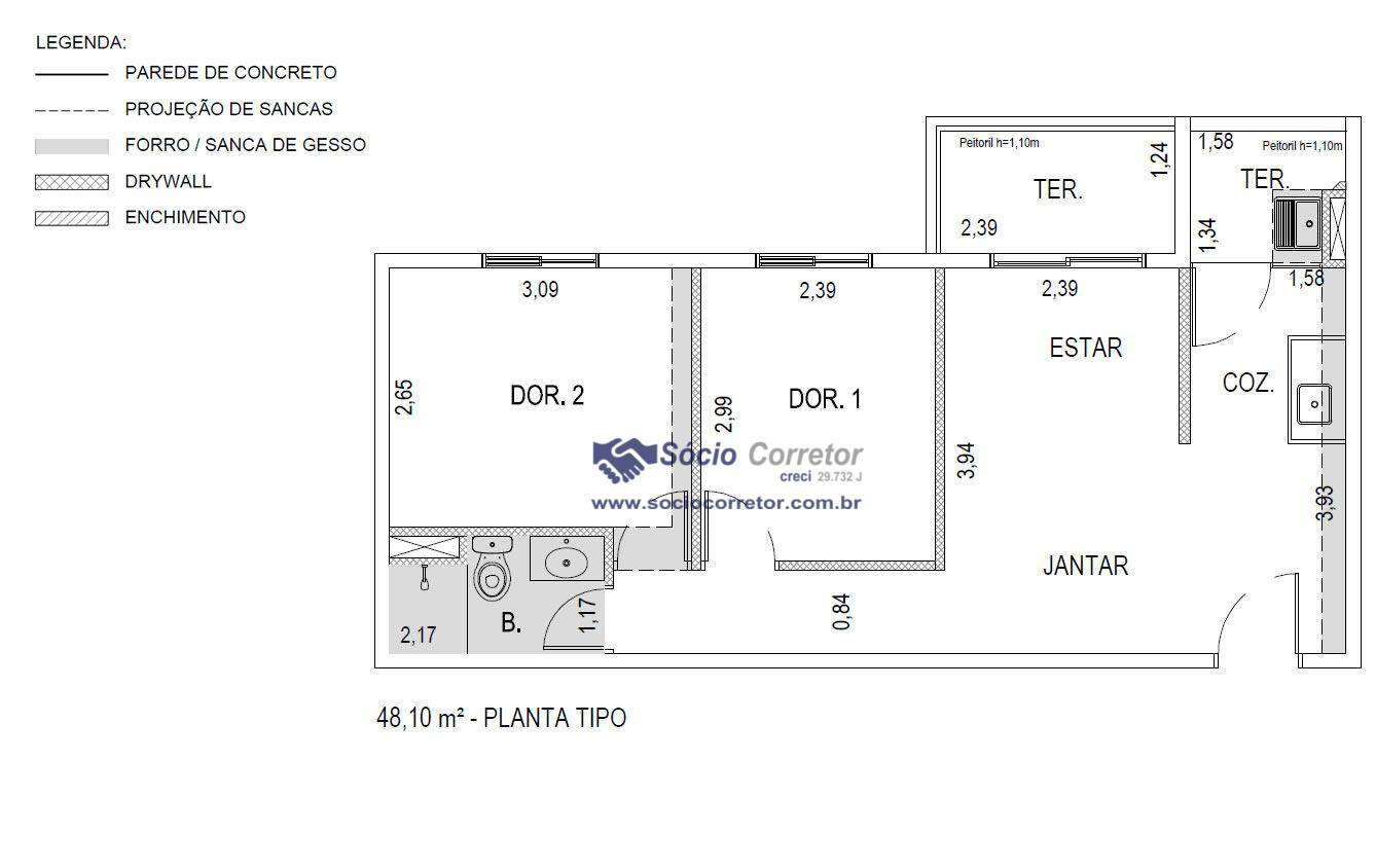 Apartamento à venda com 2 quartos, 48m² - Foto 26