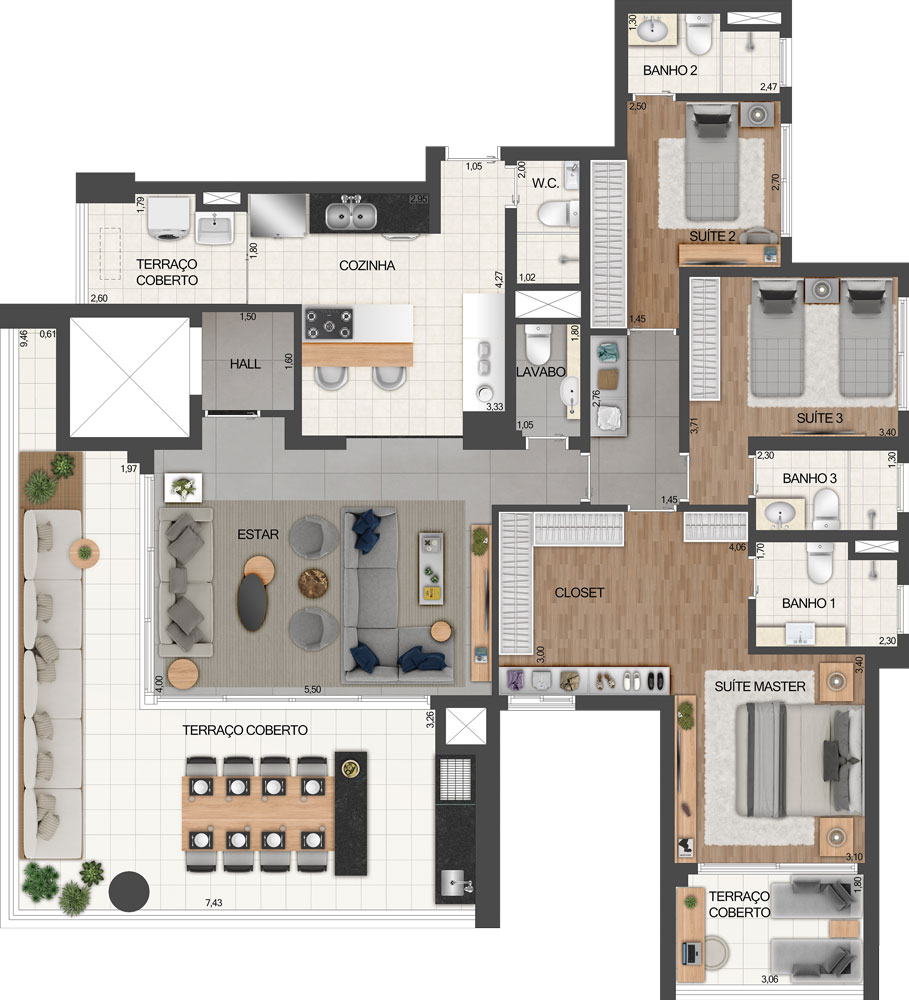 Apartamento à venda com 3 quartos, 170m² - Foto 13