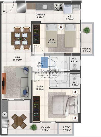 Apartamento à venda com 2 quartos, 63m² - Foto 14