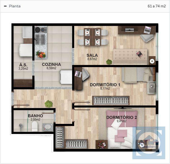 Apartamento à venda com 2 quartos, 61m² - Foto 17