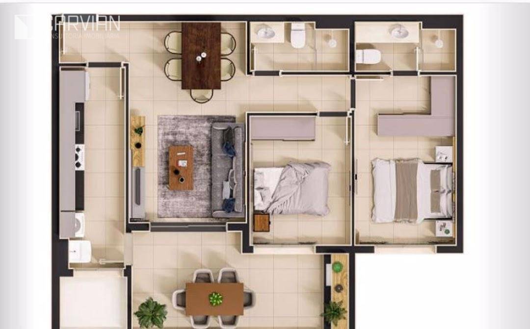 Apartamento à venda com 2 quartos, 75m² - Foto 2