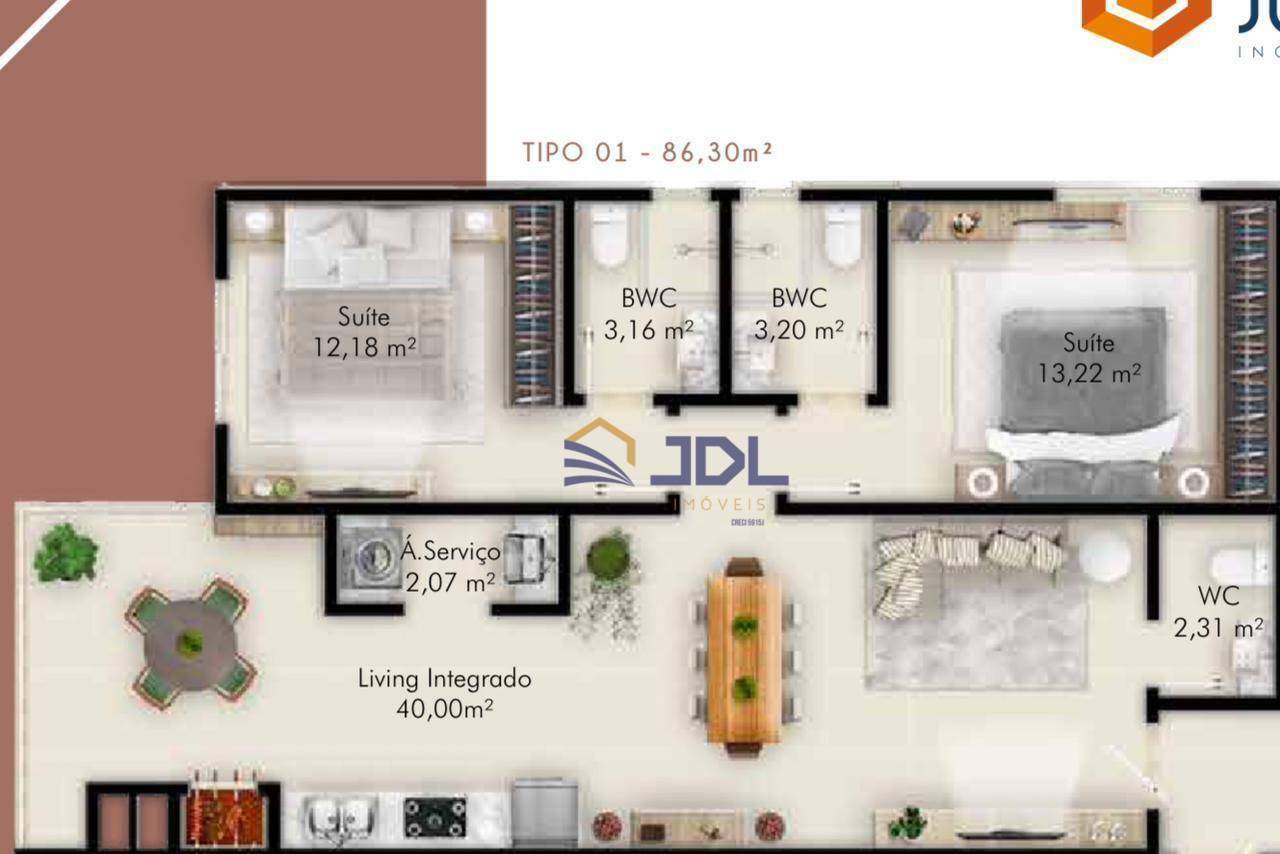 Apartamento à venda com 2 quartos, 86m² - Foto 17