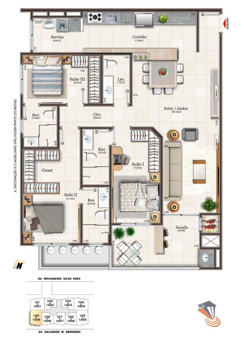 Apartamento à venda com 3 quartos, 123m² - Foto 42