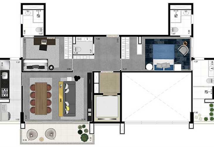 Apartamento à venda com 2 quartos, 98m² - Foto 2