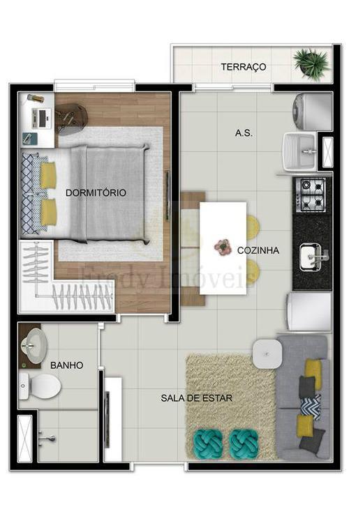 Apartamento à venda com 1 quarto, 31m² - Foto 17