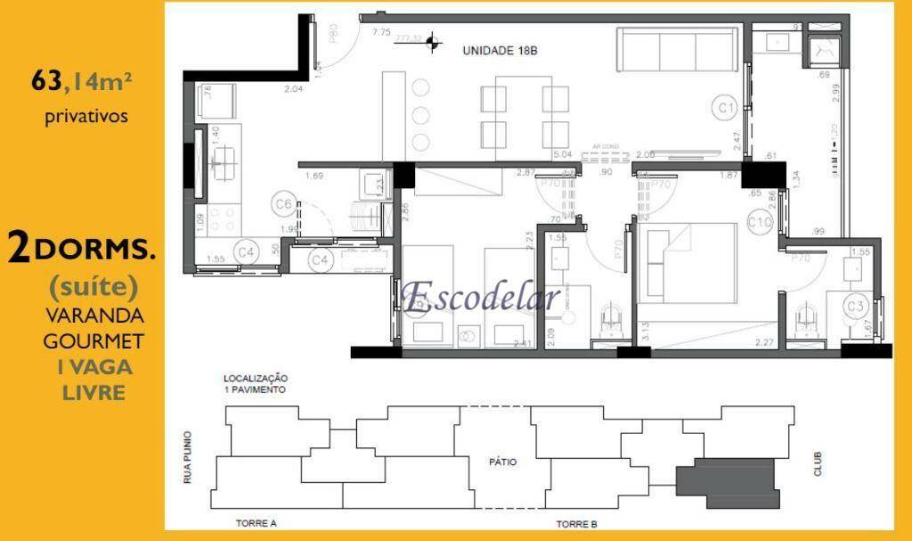 Apartamento à venda com 2 quartos, 63m² - Foto 3