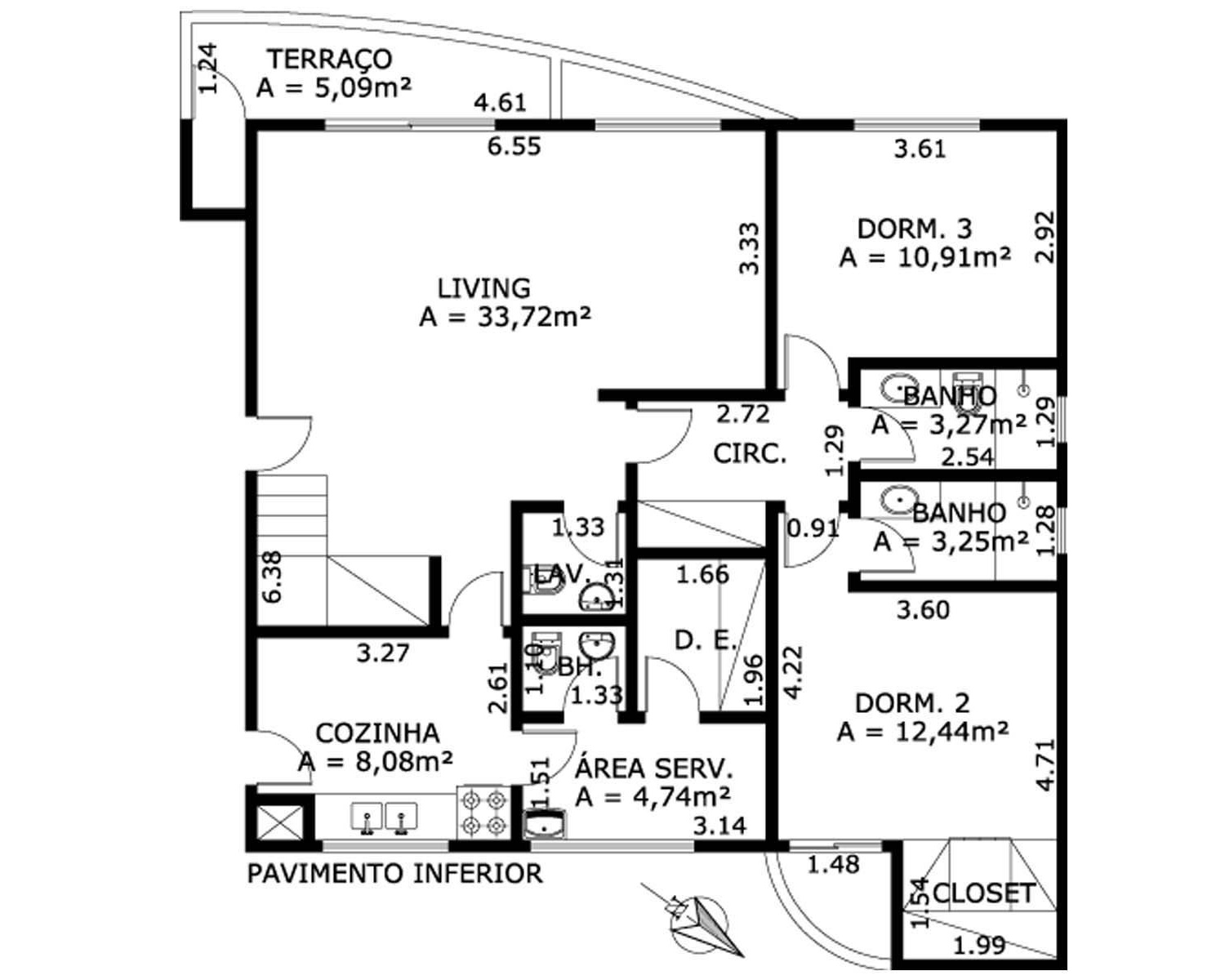 Apartamento à venda com 3 quartos, 107m² - Foto 2