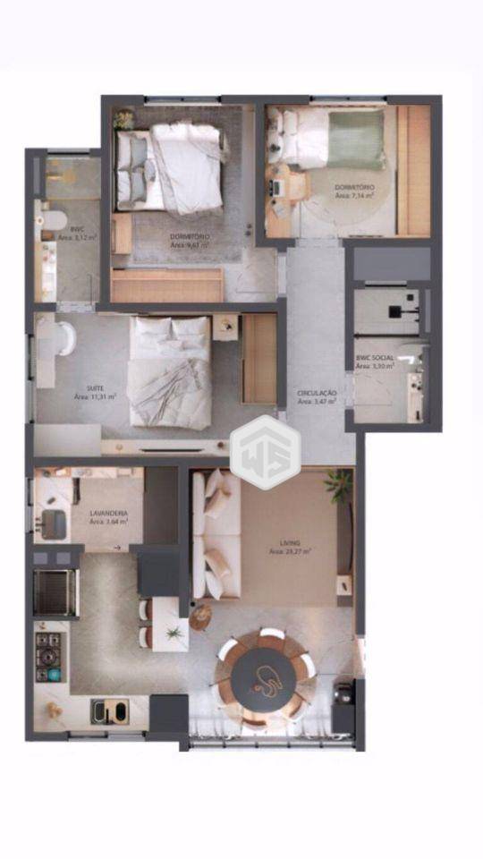 Apartamento, 3 quartos, 75 m² - Foto 2