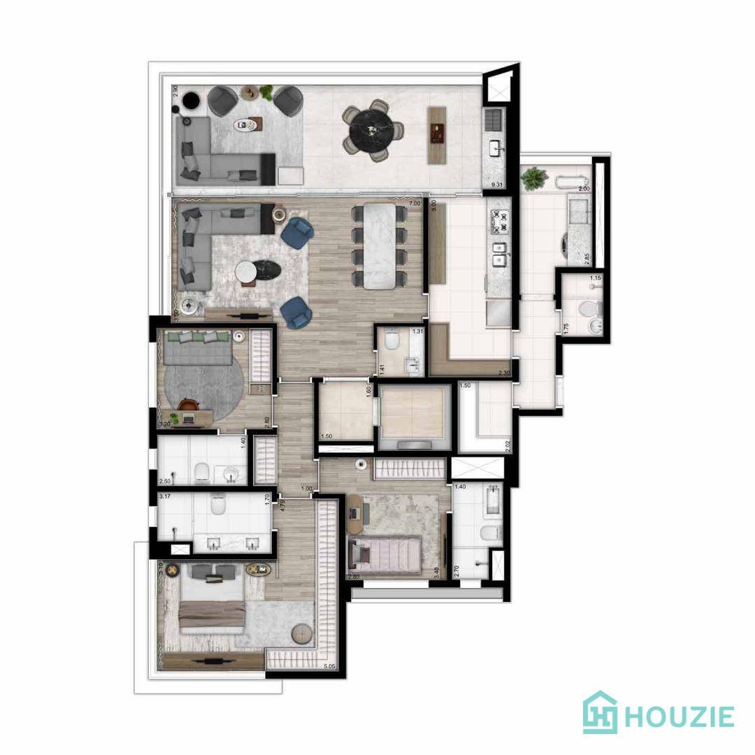 Apartamento à venda com 3 quartos, 171m² - Foto 11