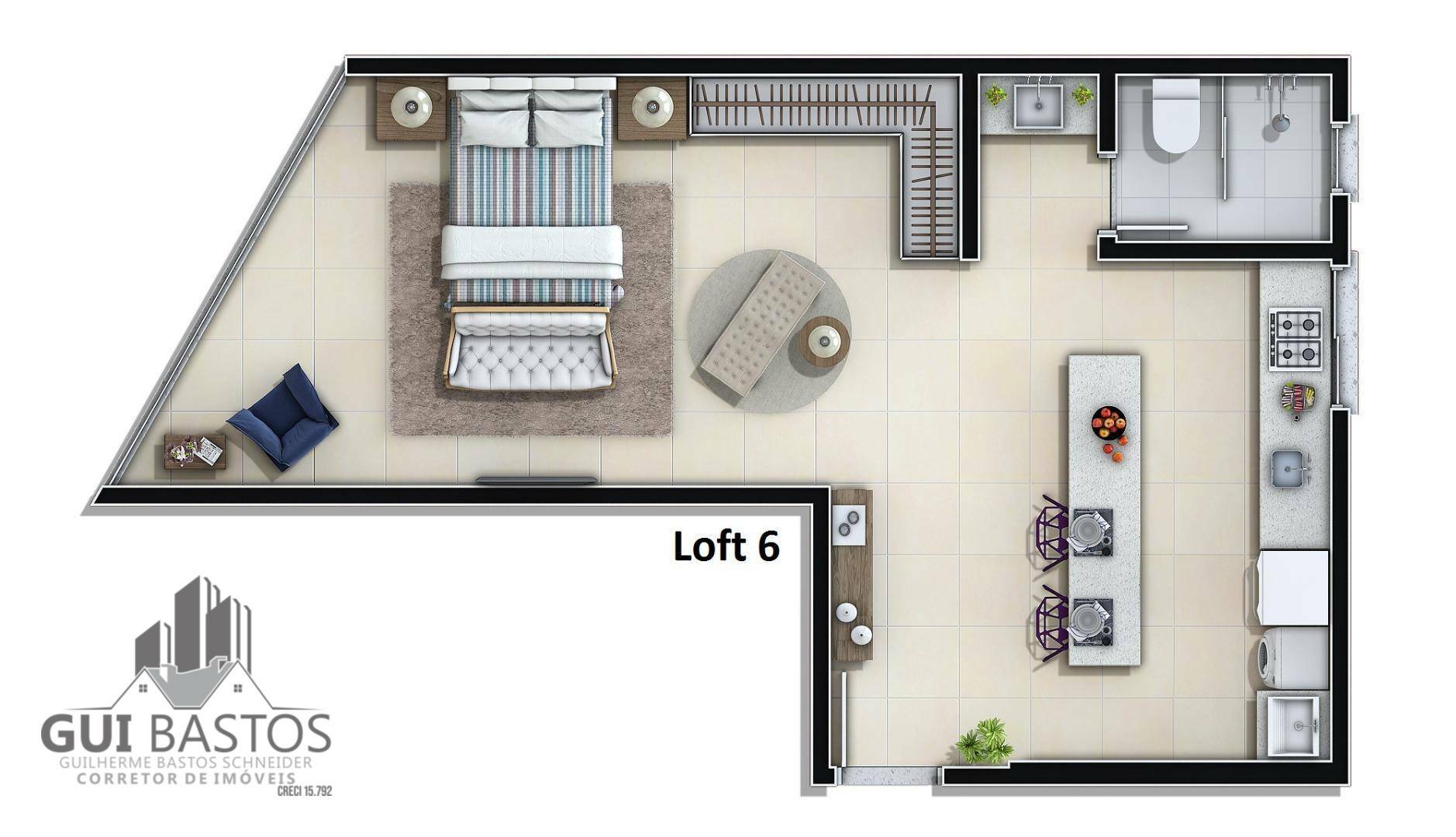 Apartamento à venda com 1 quarto, 43m² - Foto 8