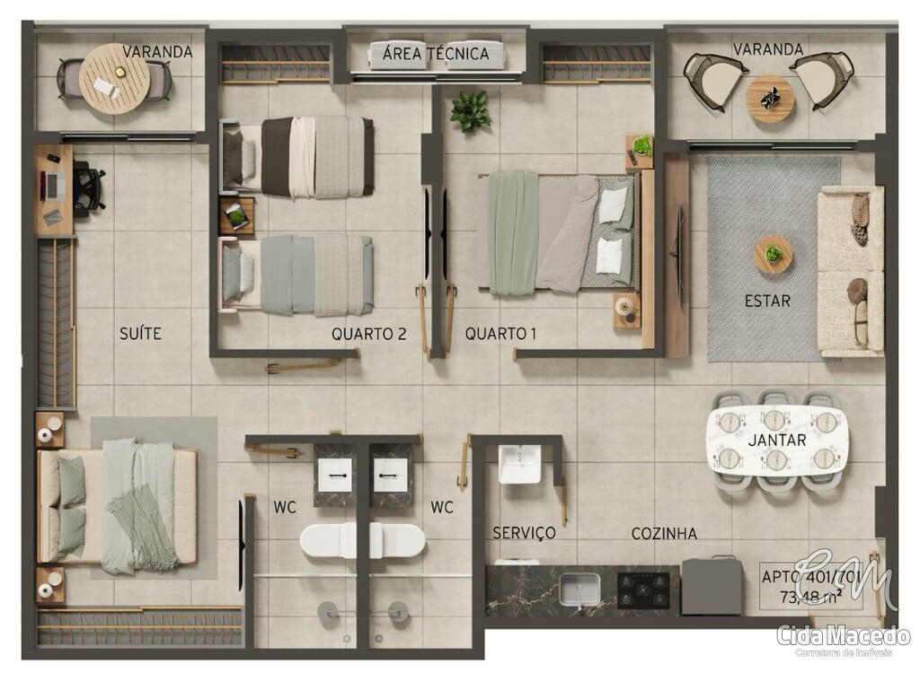 Apartamento à venda com 3 quartos, 66m² - Foto 44