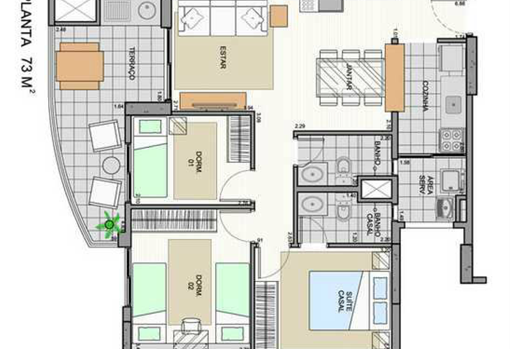 Apartamento à venda com 3 quartos, 74m² - Foto 9