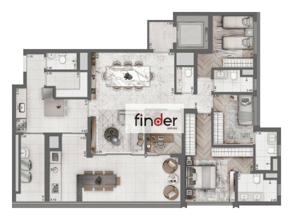 Apartamento à venda com 3 quartos, 158m² - Foto 67