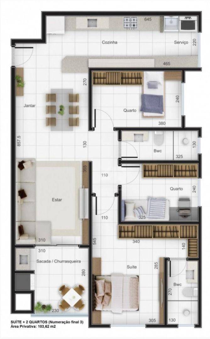 Apartamento à venda com 2 quartos, 189m² - Foto 5