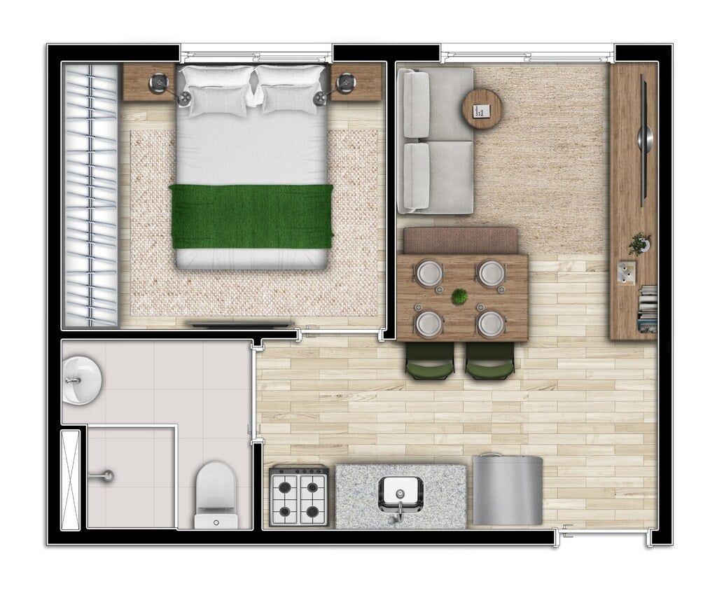 Apartamento à venda com 1 quarto, 32m² - Foto 2