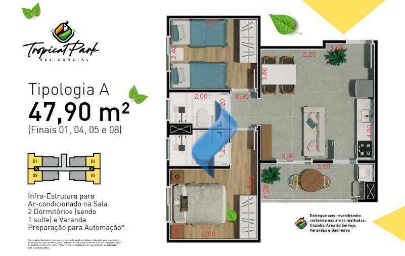 Apartamento à venda com 2 quartos, 47m² - Foto 9