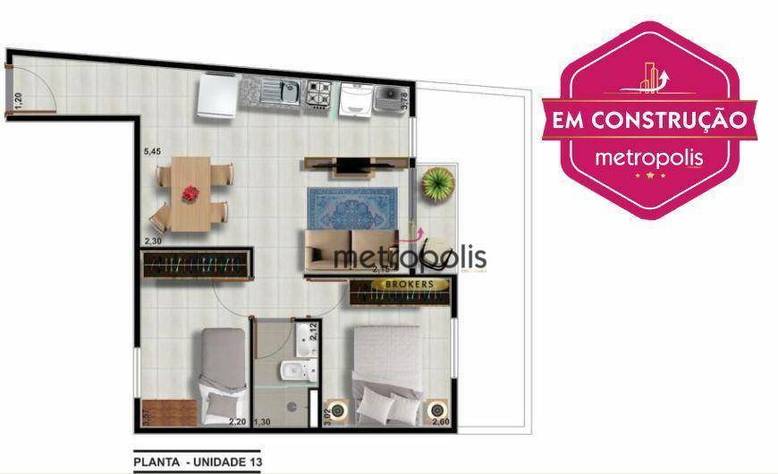 Apartamento à venda com 2 quartos, 57m² - Foto 1