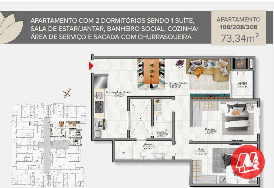 Apartamento à venda com 2 quartos, 76m² - Foto 13