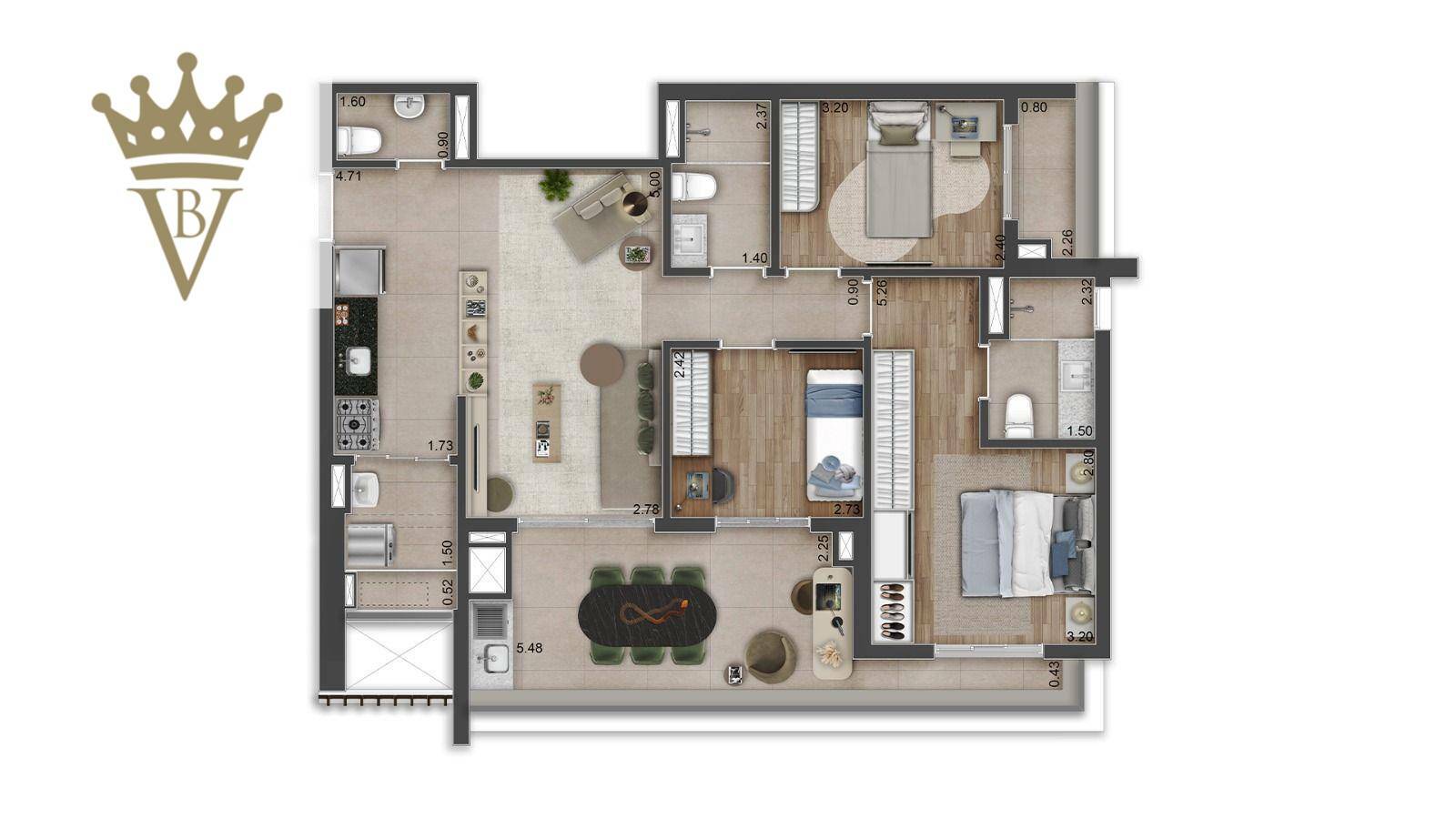 Apartamento à venda com 3 quartos, 92m² - Foto 2