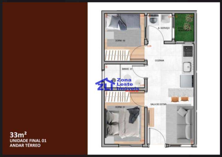 Apartamento à venda com 2 quartos, 33m² - Foto 9