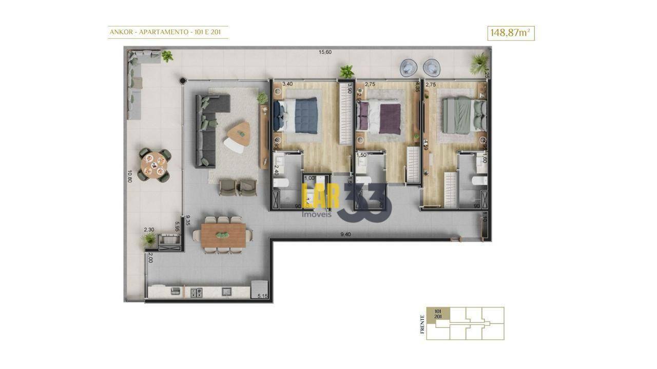 Apartamento à venda com 2 quartos, 153m² - Foto 16